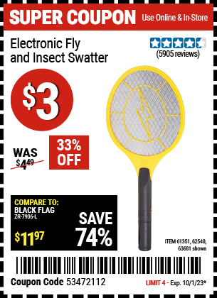www.hfqpdb.com - ELECTRONIC FLY AND INSECT SWATTER Lot No. 61351,62540,63681