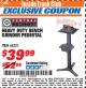 Harbor Freight ITC Coupon HEAVY DUTY BENCH GRINDER PEDESTAL Lot No. 5799/68321 Expired: 10/31/17 - $39.99