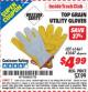Harbor Freight ITC Coupon TOP GRAIN UTILITY GLOVES Lot No. 41047/61461 Expired: 9/30/15 - $4.99