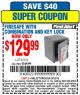 Harbor Freight Coupon FIRESAFE WITH COMBINATION AND KEY LOCK Lot No. 97570 Expired: 5/18/15 - $129.99