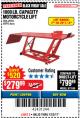 Harbor Freight Coupon 1000 LB. CAPACITY MOTORCYCLE LIFT Lot No. 69904/68892 Expired: 12/3/17 - $279.99