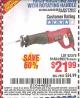 Harbor Freight Coupon RECIPROCATING SAW WITH ROTATING HANDLE Lot No. 65570/61884/62370 Expired: 11/21/15 - $21.99