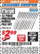 Harbor Freight ITC Coupon 12 PIECE PRECISION NEEDLE FILE SET Lot No. 4614 Expired: 11/30/17 - $2.99