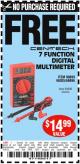 Harbor Freight FREE Coupon 7 FUNCTION DIGITAL MULTIMETER Lot No. 30756 Expired: 4/9/15 - NPR