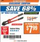 Harbor Freight ITC Coupon 18" BOLT CUTTERS Lot No. 41148/60683 Expired: 3/20/18 - $7.99