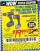 Harbor Freight Coupon 18 VOLT CORDLESS 3/8" DRILL/DRIVER AND FLASHLIGHT KIT Lot No. 68287/69652/62869/62872 Expired: 7/8/15 - $19.99
