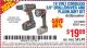 Harbor Freight Coupon 18 VOLT CORDLESS 3/8" DRILL/DRIVER AND FLASHLIGHT KIT Lot No. 68287/69652/62869/62872 Expired: 10/14/15 - $19.99