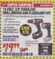 Harbor Freight Coupon 18 VOLT CORDLESS 3/8" DRILL/DRIVER AND FLASHLIGHT KIT Lot No. 68287/69652/62869/62872 Expired: 1/31/18 - $19.99