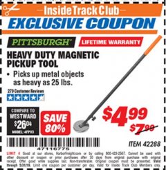 Harbor Freight ITC Coupon HEAVY DUTY MAGNETIC PICKUP TOOL Lot No. 42288 Expired: 5/31/19 - $4.99