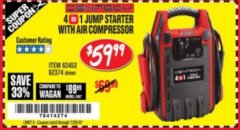 Harbor Freight Coupon 4-IN-1 JUMP STARTER WITH AIR COMPRESSOR Lot No. 60666/69401/62374/62453 Expired: 7/24/18 - $59.99