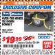 Harbor Freight ITC Coupon OVER-THE-WHEEL TIE DOWN BONNET Lot No. 62807 Expired: 10/31/17 - $19.99