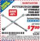 Harbor Freight ITC Coupon 14" STOWABLE FOUR-WAY LUG WRENCH Lot No. 95932 Expired: 11/30/15 - $7.99
