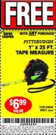 Harbor Freight FREE Coupon 1" X 25 FT. TAPE MEASURE Lot No. 69080/69030/69031 Expired: 5/29/17 - FWP