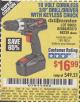 Harbor Freight Coupon 18 VOLT CORDLESS 3/8" DRILL/DRIVER WITH KEYLESS CHUCK Lot No. 68239/69651/62868/62873 Expired: 5/1/16 - $16.99