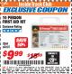 Harbor Freight ITC Coupon 10 PERSON FIRST AID KIT Lot No. 68681 Expired: 12/31/17 - $9.99