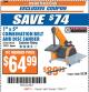 Harbor Freight ITC Coupon 1" X 5" COMBINATION BELT AND DISC SANDER Lot No. 34951/69033 Expired: 10/24/17 - $64.99