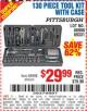 Harbor Freight Coupon 130 PIECE TOOL KIT WITH CASE Lot No. 64263/68998/63091/63248/64080 Expired: 6/22/15 - $29.99