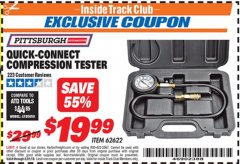 Harbor Freight ITC Coupon QUICK CONNECT COMPRESSION TESTER Lot No. 62622/95187 Expired: 5/31/19 - $19.99