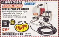 Harbor Freight Coupon AIRLESS PAINT SPRAYER KIT Lot No. 62915/60600 Expired: 10/31/19 - $169.99