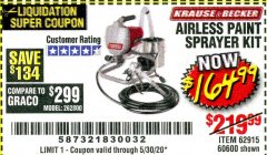 Harbor Freight Coupon AIRLESS PAINT SPRAYER KIT Lot No. 62915/60600 Expired: 6/30/20 - $164.99