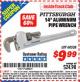Harbor Freight ITC Coupon 14" ALUMINUM PIPE WRENCH Lot No. 39604, 63651 Expired: 4/30/16 - $9.99