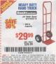 Harbor Freight Coupon HEAVY DUTY HAND TRUCK Lot No. 62775/3163/62776/62973/95061 Expired: 1/1/16 - $29.99