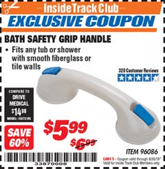 Harbor Freight ITC Coupon Safety Grip Handle Lot No. 96086 Expired: 9/30/19 - $5.99