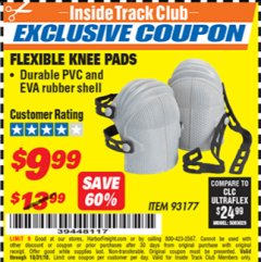 Harbor Freight ITC Coupon FLEXIBLE KNEE PADS Lot No. 93177 Expired: 10/31/18 - $9.99