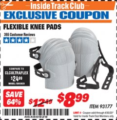 Harbor Freight ITC Coupon FLEXIBLE KNEE PADS Lot No. 93177 Expired: 4/30/20 - $8.99