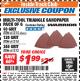 Harbor Freight ITC Coupon 6 PIECE MULTI-TOOL TRIANGLE SANDPAPER FOR WOOD Lot No. 61312/61314/61315 Expired: 12/31/17 - $1.99