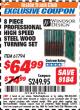 Harbor Freight ITC Coupon 8 PIECE PROFESSIONAL HIGH SPEED STEEL WOOD TURNING SET Lot No. 61794 Expired: 7/31/17 - $64.99