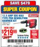 Harbor Freight Coupon BAUER 12.5 AMP SDS MAX TYPE PRO HAMMER KIT Lot No. 63440/63437 Expired: 11/6/17 - $219.99