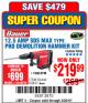 Harbor Freight Coupon BAUER 12.5 AMP SDS MAX TYPE PRO HAMMER KIT Lot No. 63440/63437 Expired: 2/26/18 - $219.99