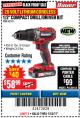 Harbor Freight Coupon BAUER 20 VOLT CORDLESS 1/2" COMPACT DRILL/DRIVER KIT Lot No. 63531 Expired: 12/3/17 - $58.99