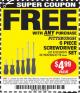 Harbor Freight FREE Coupon 6 PIECE SCREWDRIVER SET Lot No. 62570 Expired: 10/5/15 - FWP