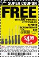 Harbor Freight FREE Coupon 6 PIECE SCREWDRIVER SET Lot No. 62570 Expired: 6/6/15 - FWP