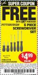 Harbor Freight FREE Coupon 6 PIECE SCREWDRIVER SET Lot No. 62570 Expired: 7/8/15 - FWP