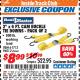 Harbor Freight ITC Coupon 2" X 6 FT. CAM BUCKLE TIE DOWNS - PACK OF 2 Lot No. 61713 Expired: 8/31/17 - $8.99