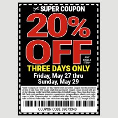 Harbor Freight Coupon 20 percent off coupon expires: 5/29/22