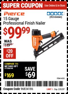 Harbor Freight Coupon 20 percent off coupon expires: 2/5/23