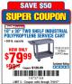 Harbor Freight Coupon 16" x 30" TWO SHELF INDUSTRIAL POLYPROPYLENE SERVICE CART Lot No. 61930/92865/69443 Expired: 7/10/17 - $79.99