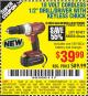 Harbor Freight Coupon 18 VOLT CORDLESS 1/2" DRILL/DRIVER WITH KEYLESS CHUCK Lot No. 68850/62427 Expired: 10/1/15 - $39.99