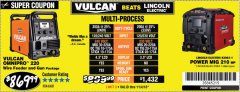 Harbor Freight Coupon VULCAN OMNIPRO 220 MULTIPROCESS WELDER WITH 120/240 VOLT INPUT Lot No. 63621/80678 Expired: 11/4/18 - $869.99