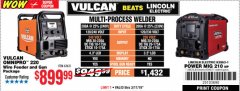 Harbor Freight Coupon VULCAN OMNIPRO 220 MULTIPROCESS WELDER WITH 120/240 VOLT INPUT Lot No. 63621/80678 Expired: 3/17/19 - $899.99