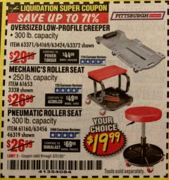 Harbor Freight Coupon OVERSIZED LOW-PROFILE CREEPER Lot No. 63371/63424/64169/63372 Expired: 3/31/20 - $19.99