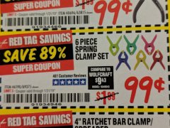 Harbor Freight Coupon 6 PIECE MICRO SPRING CLAMP SET Lot No. 46190/69375 Expired: 1/31/19 - $0.99