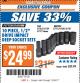 Harbor Freight Coupon 10 PIECE, 1/2" DRIVE IMPACT DEEP SOCKET SETS Lot No. 69263/61709/67912/67915/69287/61707 Expired: 10/24/17 - $24.99