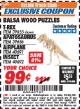 Harbor Freight ITC Coupon BALSA WOOD PUZZLE - T-REX, APATOSAURUS, AIRPLANE, INSECT Lot No. 39655/39656/40691/40692 Expired: 11/30/17 - $0.99