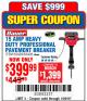 Harbor Freight Coupon BAUER 15 AMP 70 LB. PRO BREAKER HAMMER Lot No. 63439/63436/64608 Expired: 1/29/18 - $399.99