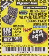 Harbor Freight Coupon APACHE 1800 WEATHERPROOF PROTECTIVE CASE Lot No. 64550/63518 Expired: 6/9/18 - $9.99